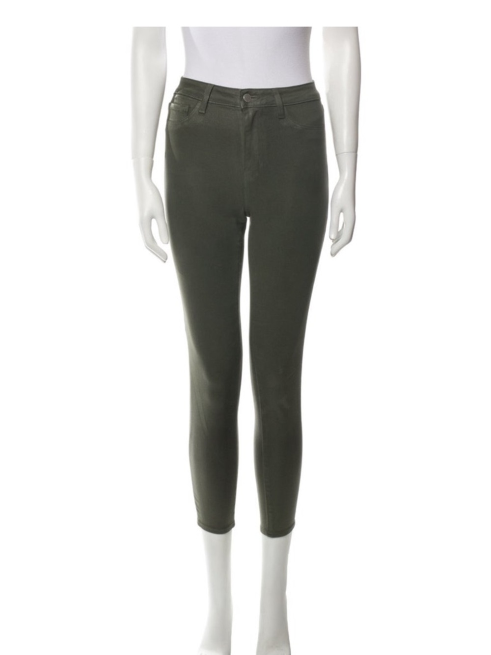 L'AGENCE Olive High-Rise coated Ankle Skinny Jeans